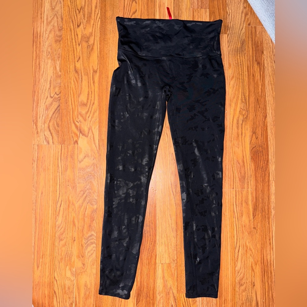 SPANX Faux Leather Camo Leggings